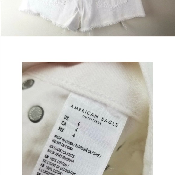 American Eagle "Super High Rise Festival" Shorts “pride” Jean Denim White 4 - Picture 3 of 3